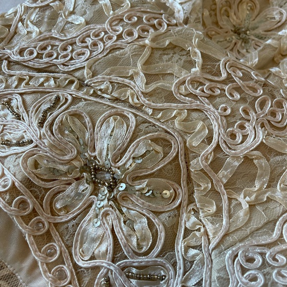 Sue Wong designer dress. Creme/champagne in color. Intricate details. - Picture 3 of 8